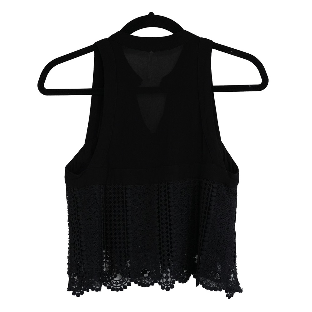 Free People Black Knit Button Top - Picture 2 of 7